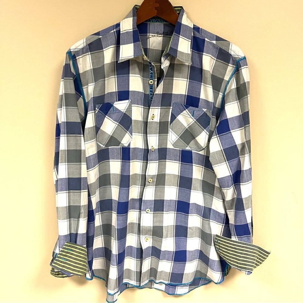 Arnold Zimbrey button down plaid shirt. Size L